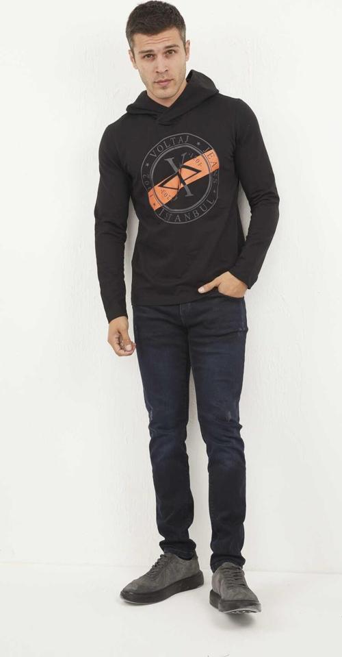 Rio Kapüşonlu Erkek Sweatshirt Siyah