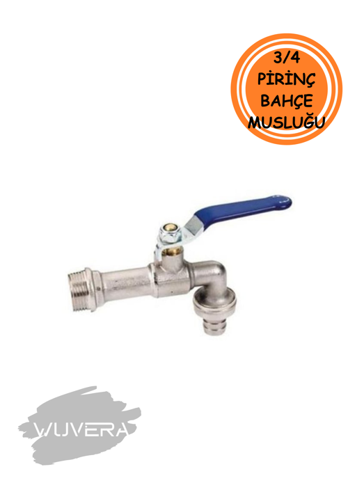 3/4” Pirinç Bahçe Musluğu – Krom Kaplama, Yüksek Debi & Dış Mekan Dayanıklılığı