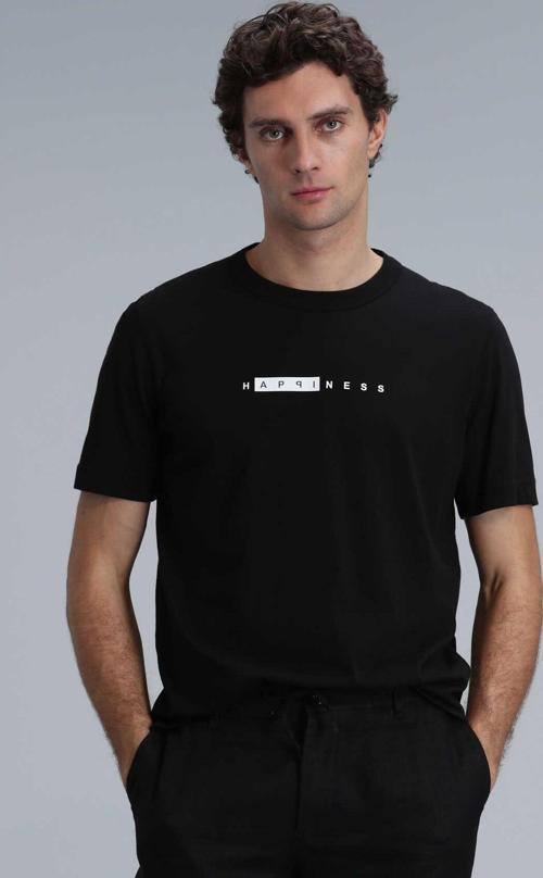 Kane Modern Grafik T-Shirt Siyah