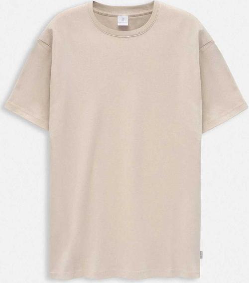 Orlen Bej Renk İpek Apreli Oversize T-shirt