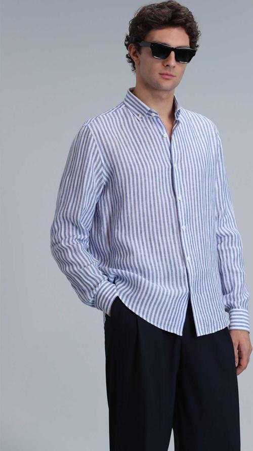 New Erkek Basic Gömlek Regular Fit Mavi
