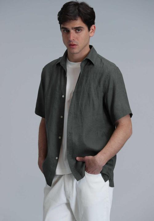 Bert Erkek Basic Gömlek Comfort Fit Haki