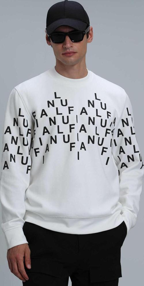 Rose Erkek Sweatshirt Kırık Beyaz
