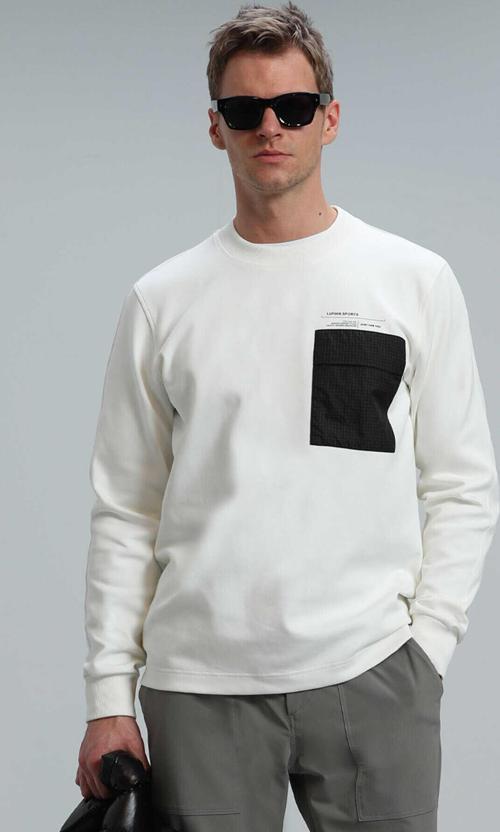 Eldon Erkek Sweatshirt Kırık Beyaz