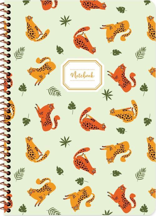 A4 Çizgili Spiralli Hayvanlar Defter - Kedi