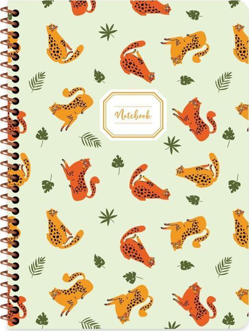 Çizgili Spiralli Hayvanlar Defter 16,5 x 22,5 CM - Kedi