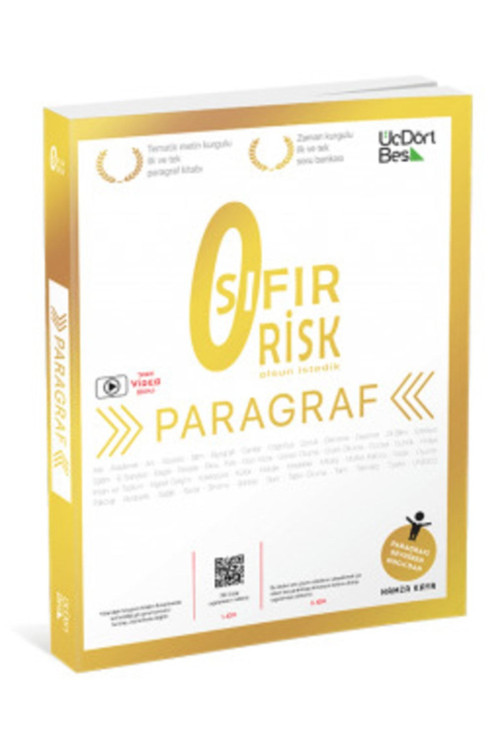 Üç Dört Beş Yayınları 345 Üçdörtbeş Yayınları Sıfır Risk Paragraf Soru Bankası