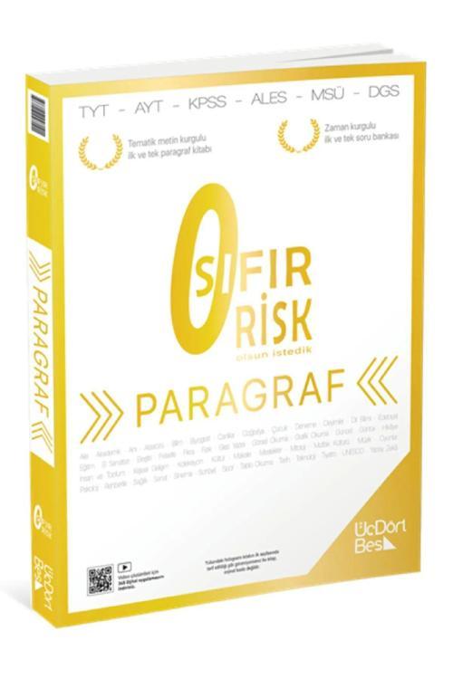 Üç Dört Beş Yayınları 9,10,11 2025 Güncel 345 Paragraf Sıfır Risk Soru Bankası 2024-2025