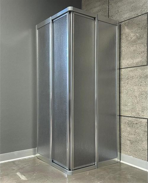 Duşakabin Krom Kare Mika Camlı 90x90 (Teknesiz)