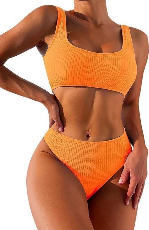 Dokulu kumaş çift askılı bikini takım