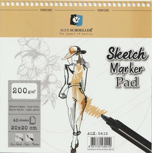20x20 200 Gr 40 Lı Spr Sketch-Marker Pad Alx0410
