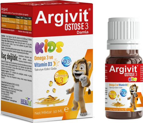 Ostose 3 Kids Omega 3 ve Vitamin D3 içeren Takviye Edici Gıda 10 ml