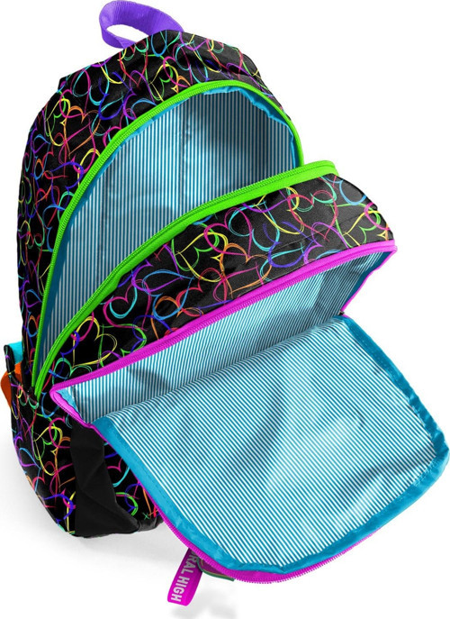 Coral High Kids Çok Renkli Kalp Desenli 3’lü Okul Çanta Seti SET0123670 3
