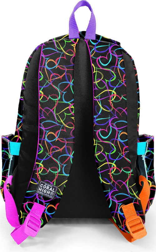 Coral High Kids Çok Renkli Kalp Desenli 3’lü Okul Çanta Seti SET0123670 5
