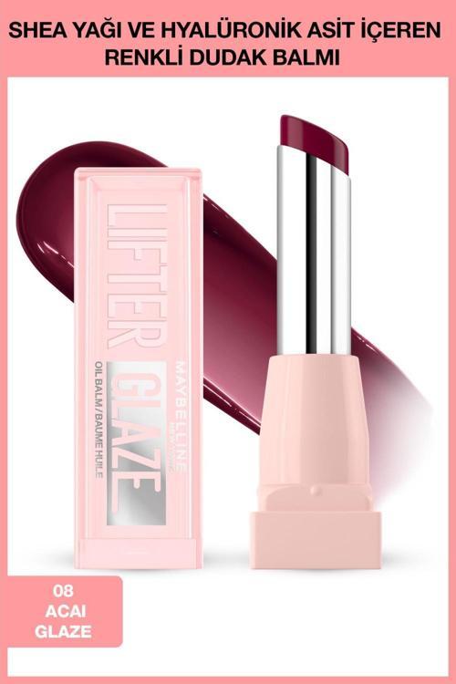 Lifter Glaze Shea Yağı ve Hyalüronik Asit içeren Renkli Dudak Balmı - 08 Acai Glaze