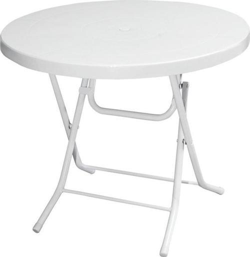 MT-GFM206 Luce Plastik Yuvarlak Katlanır Bahçe Balkon Masa Ø85 cm Beyaz