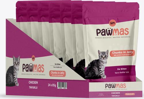 Pouch Tavuklu Yavru Kedi Yaş Mama 85GrX24AD