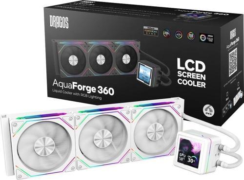 AquaForge 360 White ARGB LCD 360mm Intel-AMD Uyumlu Sıvı Soğutucu