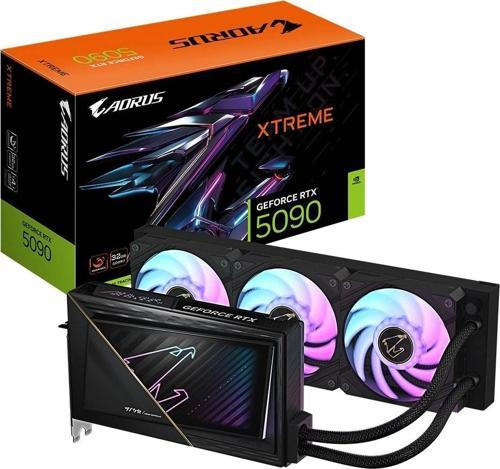 AORUS GeForce RTX 5090 XTREME WATERFORCE 32GB DLSS 4 512 Bit GDDR7 Sıvı Soğutmalı Ekran Kar