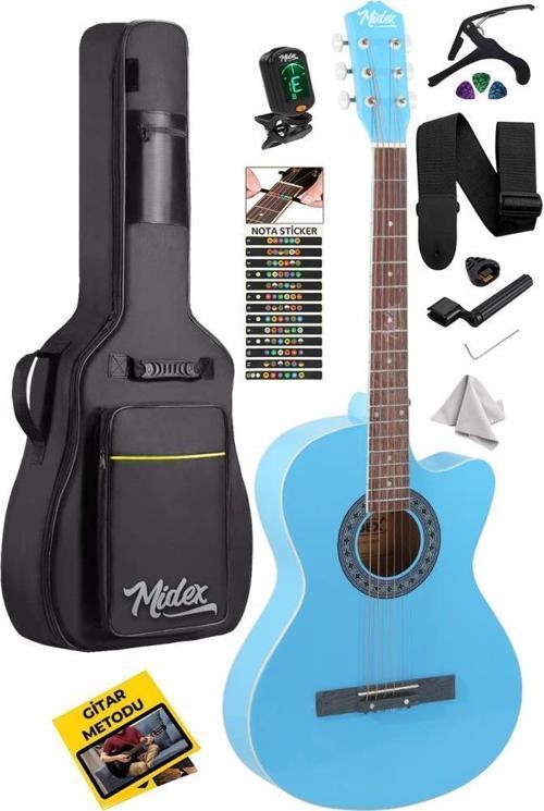 XC-120LTB Kaliteli Akustik Gitar Gül Klavye Sap Ayarlı 4/4 Full Set