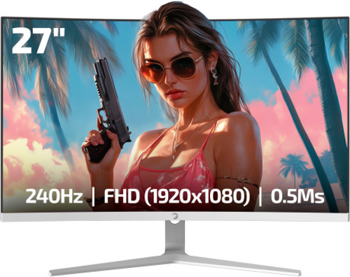 27" Vivid V60 Curved RGB 0.5ms 240Hz VA FHD 1500R HDR Adaptive Sync Beyaz Gaming Monitör