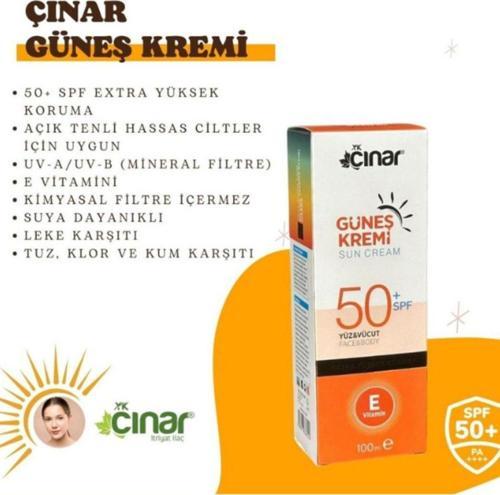 Kimyasal Filtre İçermez +50 Spf Extrayüksek Uv Korumalı Yüz&Vücut Güneş Kremi Yetişkin&Çocuk -100Ml