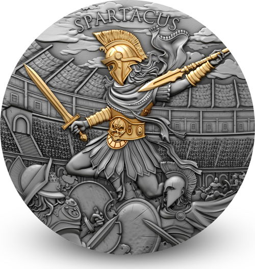 Spartacus Savaşçı Altın Kaplama Gümüş Sikke Coin