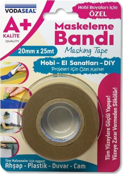 VodaSeal A+ Kalite Hobi DIY Maskeleme Bandı 20 mm - 25 mt.