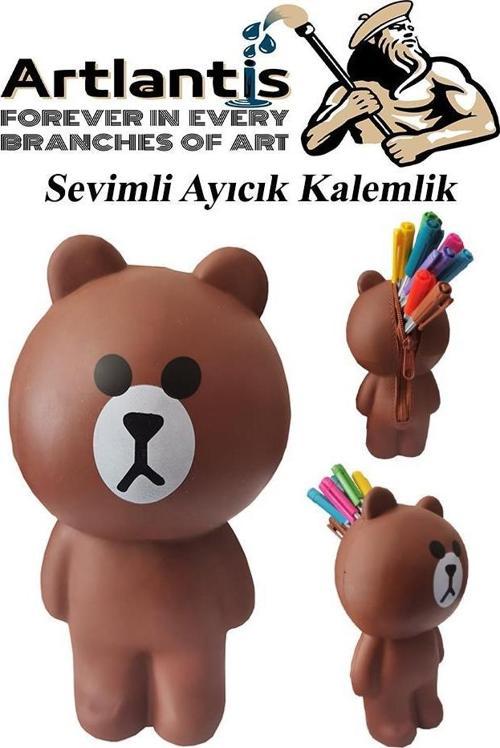 Silikon Sevimli Ayıcık Kalemlik 1 Adet Yumuşak Silikon Sevimli Hayvanlar Kalem Kutusu Eğlenceli Hediyelik Kalemlik