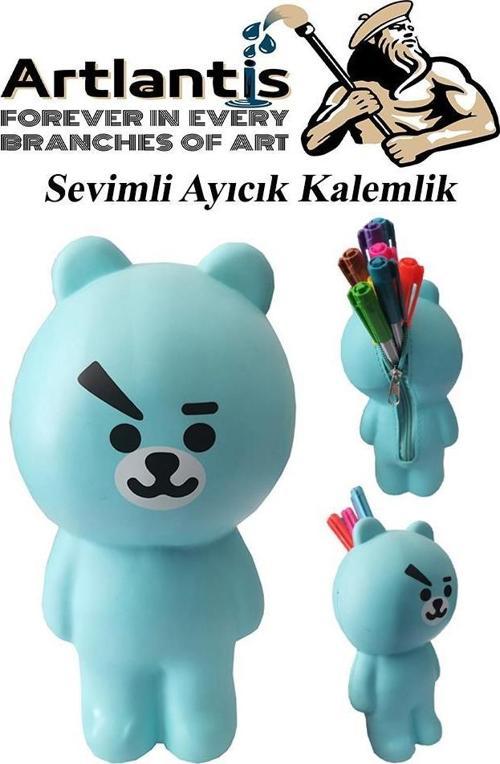Silikon Sevimli Ayıcık Kalemlik 1 Adet Yumuşak Silikon Sevimli Hayvanlar Kalem Kutusu Eğlenceli Hediyelik Kalemlik