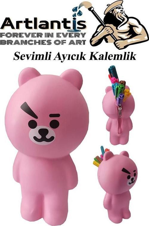 Silikon Sevimli Ayıcık Kalemlik 1 Adet Yumuşak Silikon Sevimli Hayvanlar Kalem Kutusu Eğlenceli Hediyelik Kalemlik