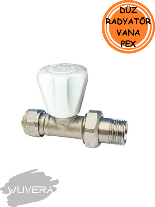 Düz PEX Radyatör Vanası – Termostatik Olmayan, Pratik ve Güvenli