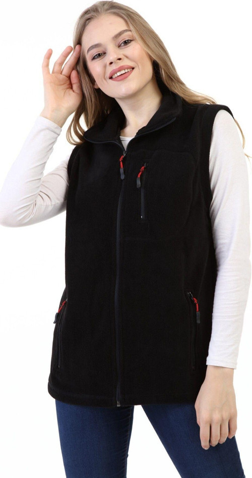 Store Kadın Polar Yelek Tam Fermuarlı Outdoor Spor Yelek 3cepli