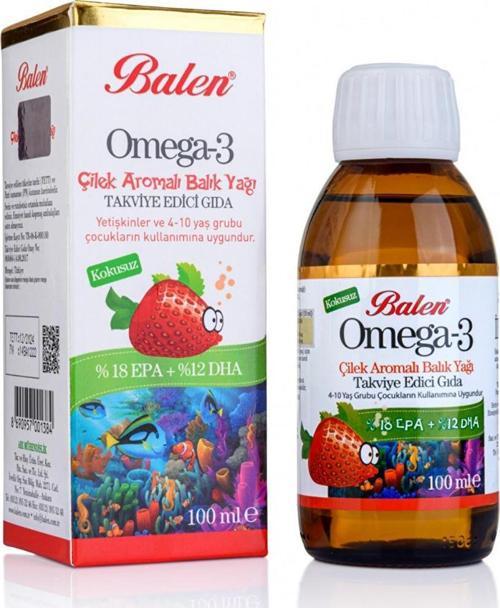 Çilek Aromalı Omega 3 Balık Yağı 100 Ml