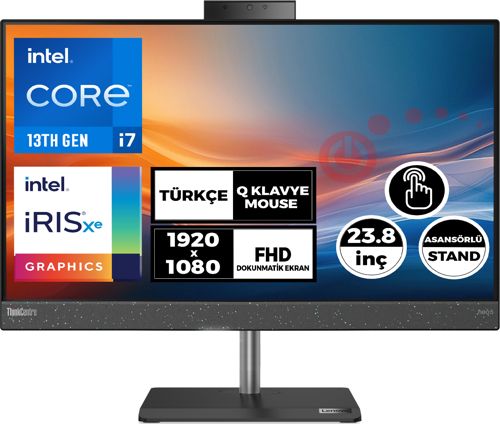 ThinkCentre Neo 50a 24 i7-13700H 8GB 512GB SSD 23.8 "FHD Fdos Dokunmatik AIO 12K9004BTR