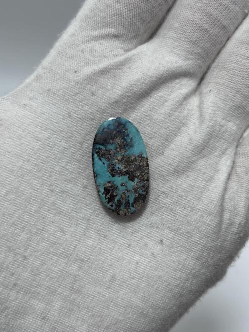 Okyanus Temalı Doğal Kabaşon Firuze Taşı 20,1 Karat - Turkuaz Taşı 4,02 Gram