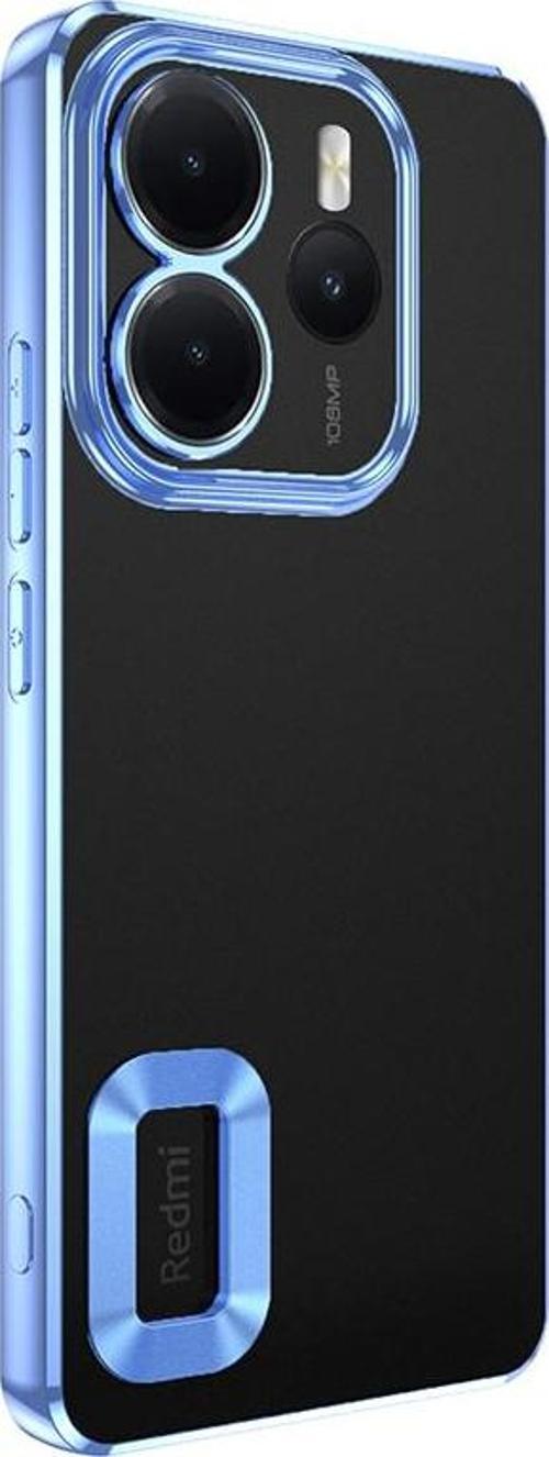 Redmi Note 14 4G Kılıf Köşeleri Renkli Şeffaf Kamera Korumalı Silikon Luxury Kapak