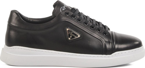 Siyah Beyaz Hakiki Deri Erkek Sneaker Premium 2040 M