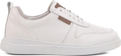 Beyaz Hakiki Deri Erkek Sneaker Premium 412 M