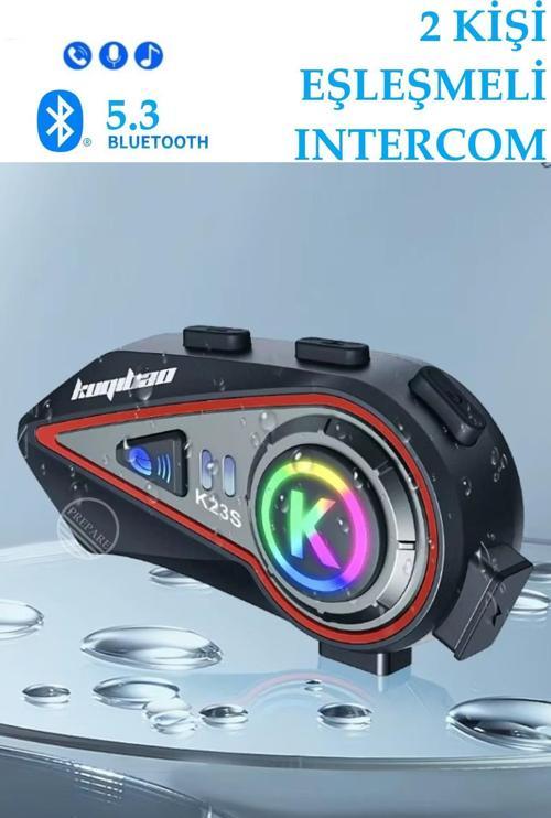 2 Kişi Eşleşmeli Intercom 1000 Metre Kask Kulaklığı Su Geçirmez Bluetooth 5.3 Motosiklet Kulaklık K23S