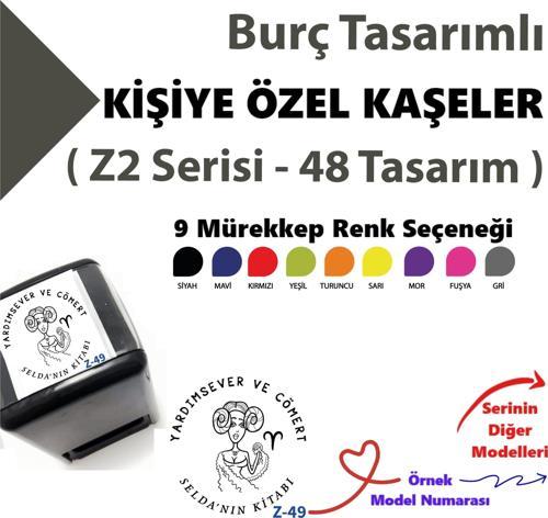 Kişiye Özel İsimli Kaşe, Kitapseverlere Burçlu Kaşe Damga Z2 Serisi