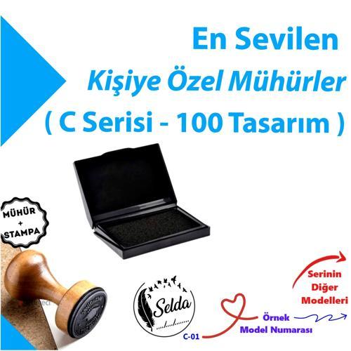 Kitap Mührü, Kitap Kaşesi, Kişiye Özel Hediyelik Mühür, İsimli Mühür C Serisi (100 Model)