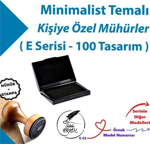 Kitap Mührü, Kitap Kaşesi, Kişiye Özel Hediyelik Mühür, İsimli Mühür E Serisi (100 Model)