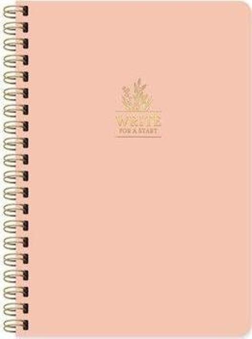 A5 96 Yaprak Çizgili Sert Kapak Spiralli Start Defter Somon