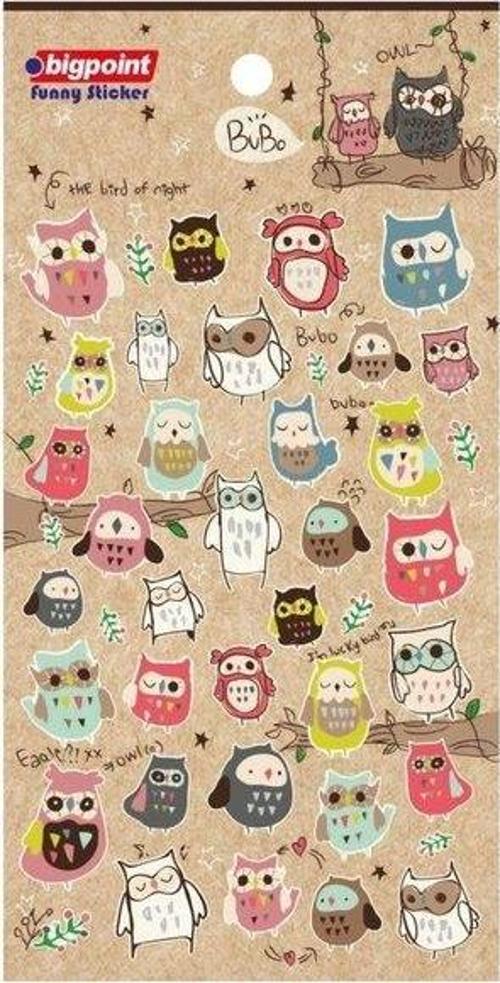 851-36 Sticker Baykuşlar (Bubo)