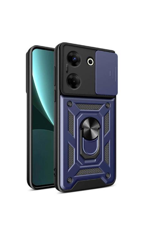 Tecno Tekno Camon 20 Pro 4G (Ck7N) Kılıf Magnetik Standlı Kamera Korumalı Sürgülü Vega Kapak