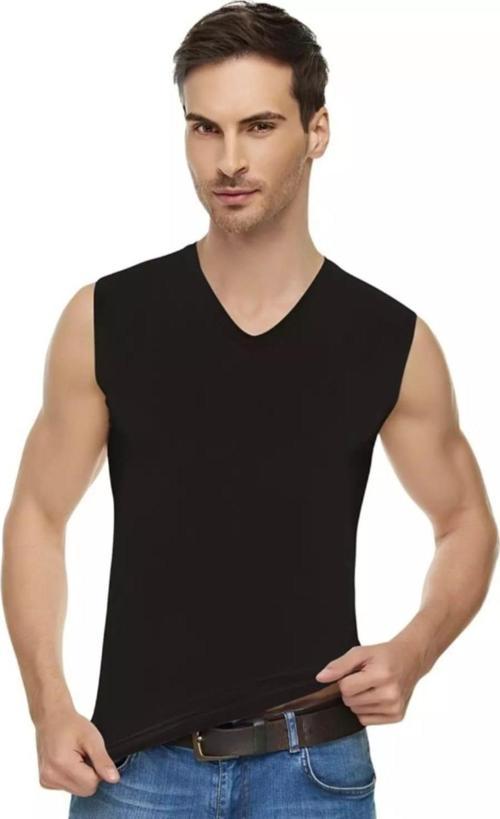 1305 ERKEK ELASTAN V YAKA SIFIR KOL ATLET 3 ADET