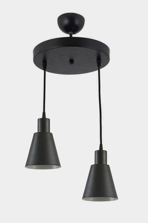 Pera Özel Tasarım Modern Dekoratif Cafe-mutfak Salon Siyah Renk 2 Li Sarkıt Avize