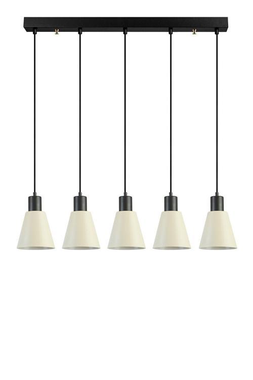 Trend Modern Tasarım Metal Cafe Mutfak Salon Krem Renk Sıralı 5 Li Avize