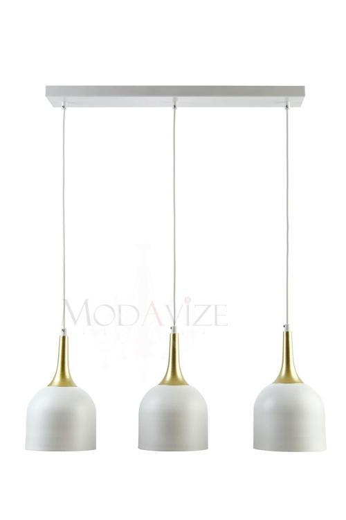 Reına Modern Salon - Mutfak - Cafe Tasarım Metal Başlık Tekli Ikili Üçlü Sıralı Avize